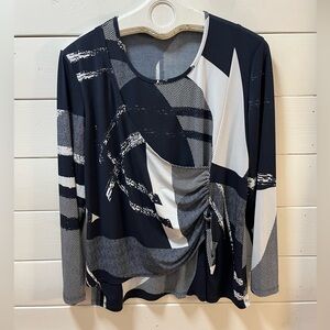 ÉMOTIONS – Navy Abstract Print Top L